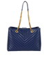 Chevron Tote, £495, Handbags, Blue, Leather, Back view